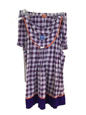 Simply Vera Vera Wang Womens Small Purple Plaid Tank Shorts Pajama Set